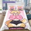 Anime-mönstrat sängkläder täcke set påslakan örngott Heminredning Födelsedagspresent (1 * påslakan + 2 * örngott, utan kärna)