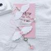 Plush Wing Heart Charm Pendant Chain Hanging Decoration for Keys Bag Purse