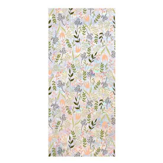 Flower Window Privacy Film, Decorative Static Cling Stickers, Waterproof Glass Cling, 39.4x17.7in Anti-Glare Static Glass Sticker for Home Bathroom