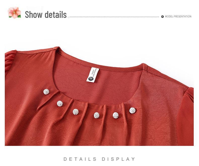 Elegant Summer 2026 Two-Piece Chiffon Dress for Middle-Aged and Elderly Women, Short-Sleeved
