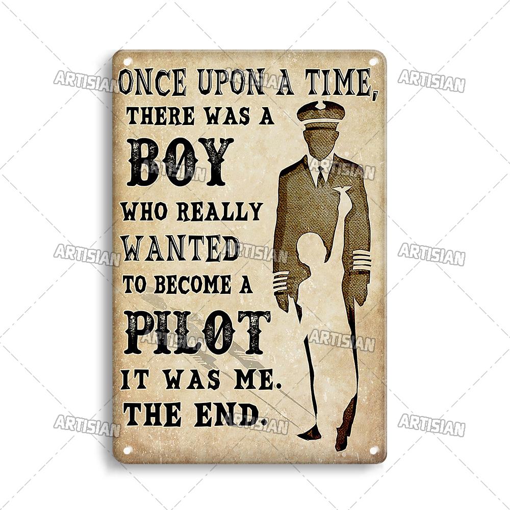 

Мужской пилот и самолет декоративная тарелка винтажный металлический плакат мужская пещера домашний декор настенный знак ретро настенный металлический жестяной знак 7.8x11.8inch