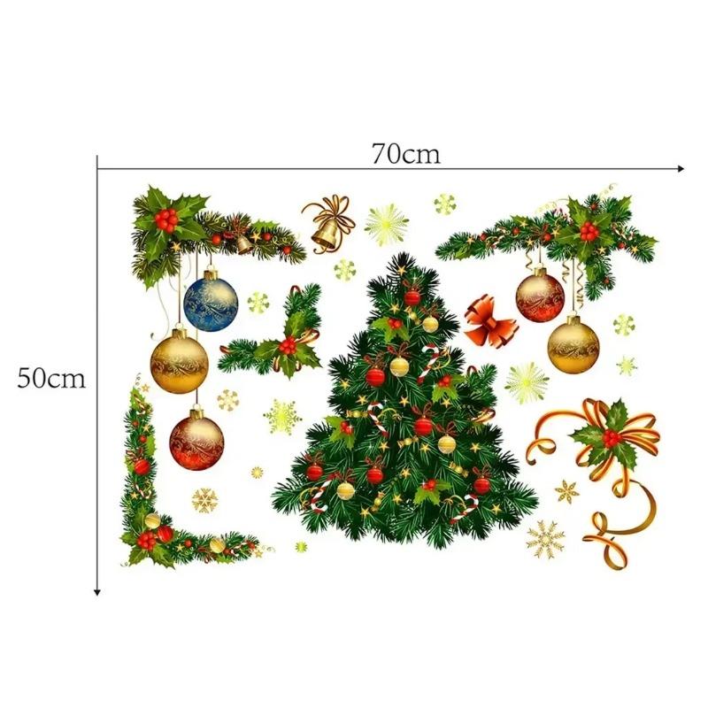 Christmas Style Home Glass Wall Stickers Window Glass Festival Decals New Year Christmas Decoration Wall Stickers Accessories