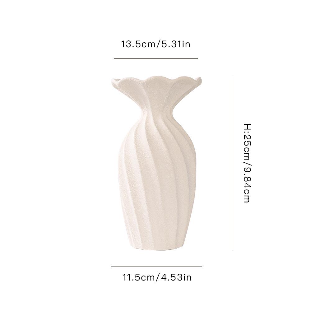 High-End Französische Keramikvase für minimalistische Wohnzimmer – Kunstvolles Trocken- und Hydrokultur-Blumenarrangement