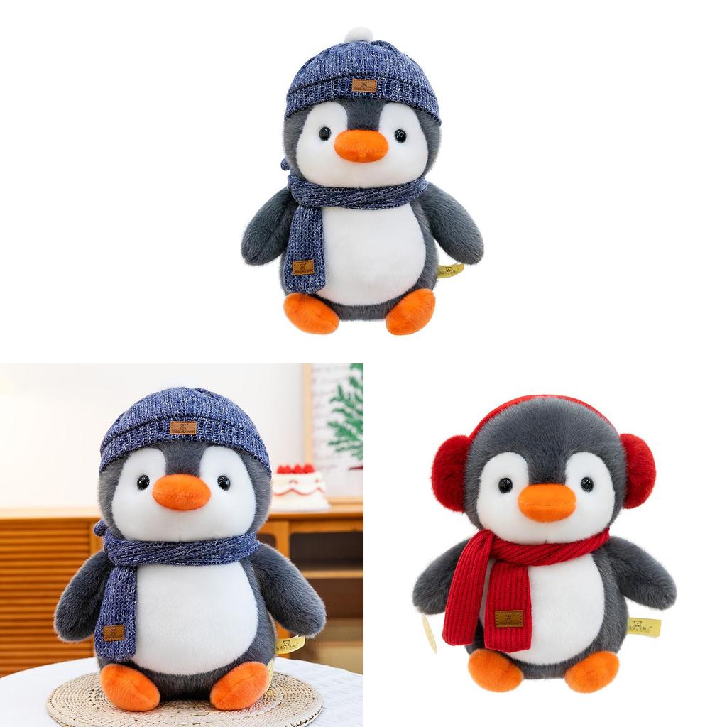 Penguin Plush Toy With Hat And Scarf For Kids Gift And Ocean Aquarium Souvenir