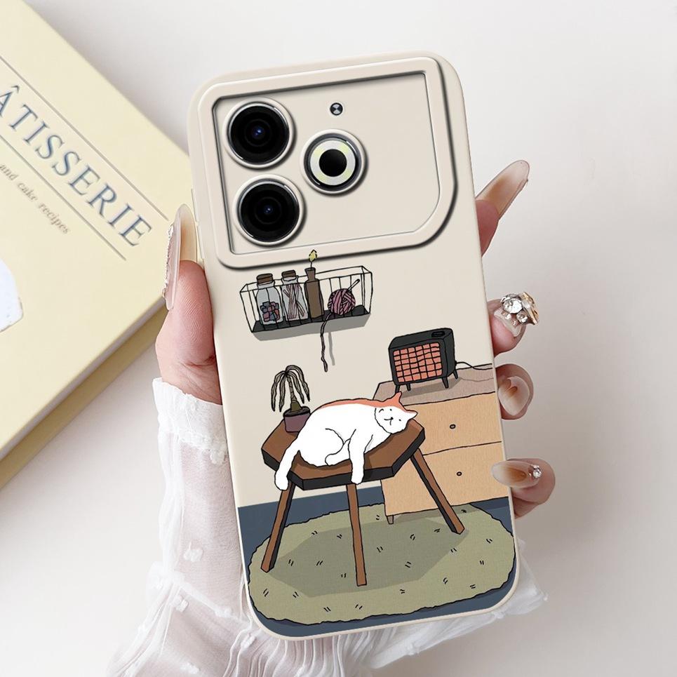 Cartoon Fashion Back Cover For Tecno Pova 6 Neo Pova6 Neo Phone Case Silicone Soft TPU Dragon Astronaut Black Cat Funda Bumper