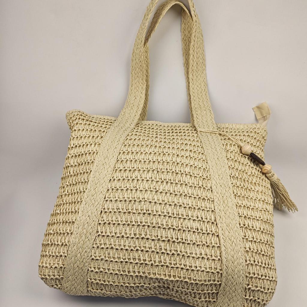 2025 Trendy Handmade Forest-Style Woven Straw Tote Bag - Large Capacity Vacation Fashion for Women
