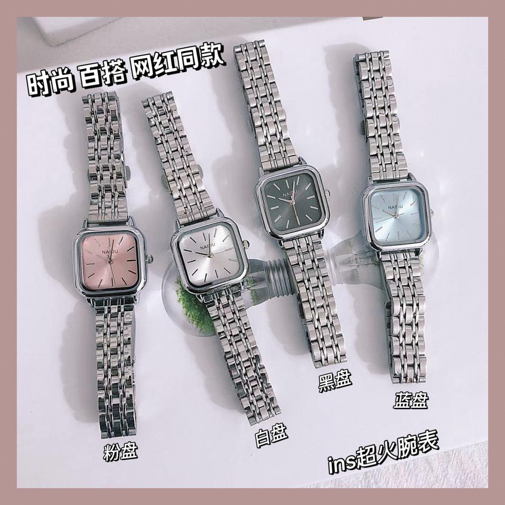 Cold Wind Simple Square Small Dial Watch Female Student Versatile Women Steel Belt Quartz Watch Female
