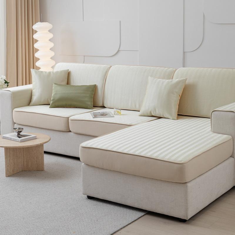 Summer Washable Artificial Silk Sofa Cover All-inclusive Modern Simple New Herringbone Pattern Sofa Cover Universal for All Seasons