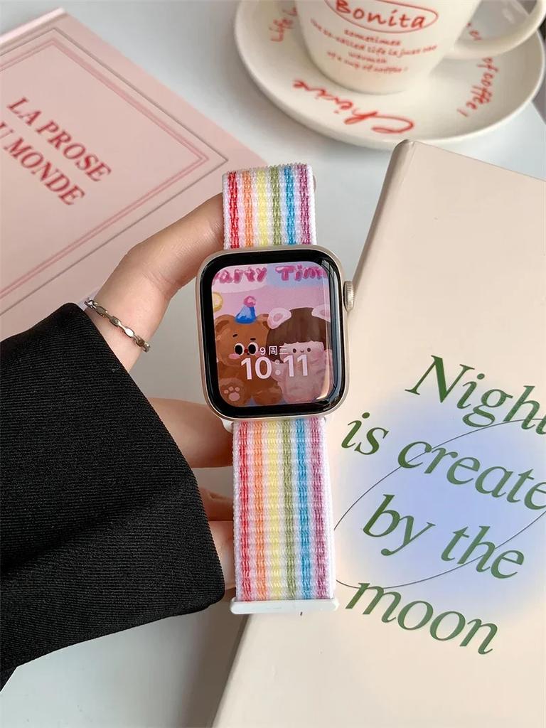 Nylon loop Strap For Watch Band Ultra-2 49mm 44mm 40mm 45mm 41mm Sport pride Bracelet iwatch bands Series 9 8 se 7 6 5 4 3
