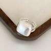 Korean Matte Square Brushed High-End Personality Ring