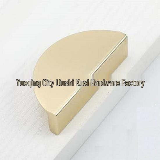 Modern Half-Round Drawer & Cabinet Door Handle - Black, Gold, Copper Finish