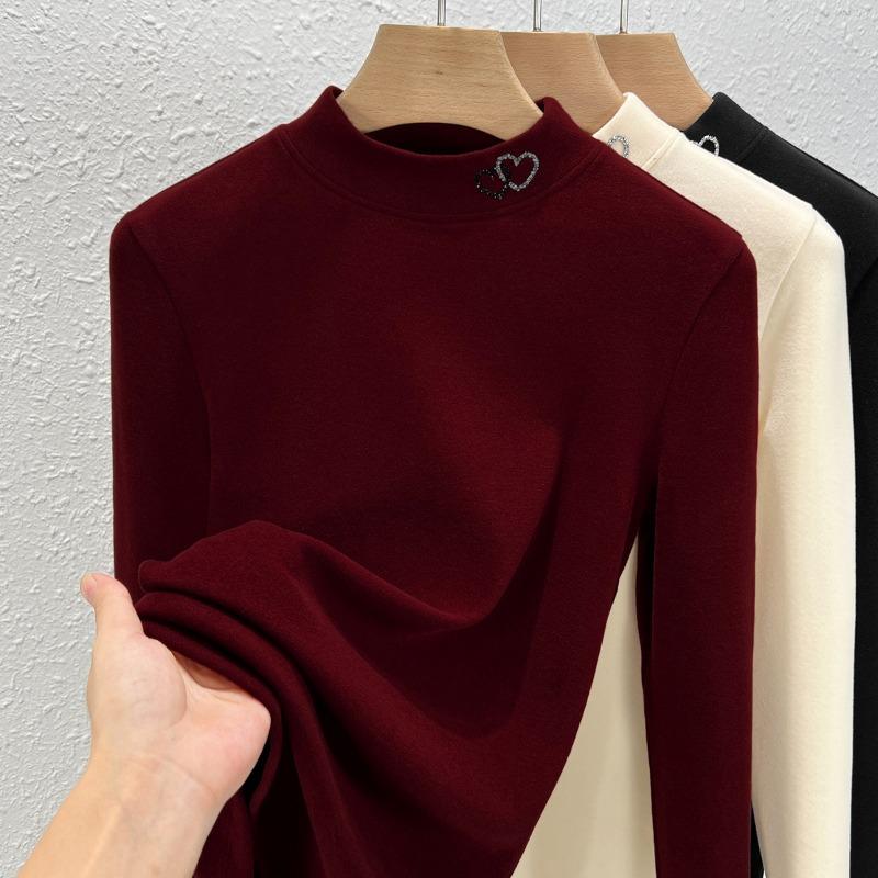 

Немецкий бархат теплый черный технология пуловер базовая рубашка женская зима новый высококачественный переднее плечо с верхом из тенсела XXXL