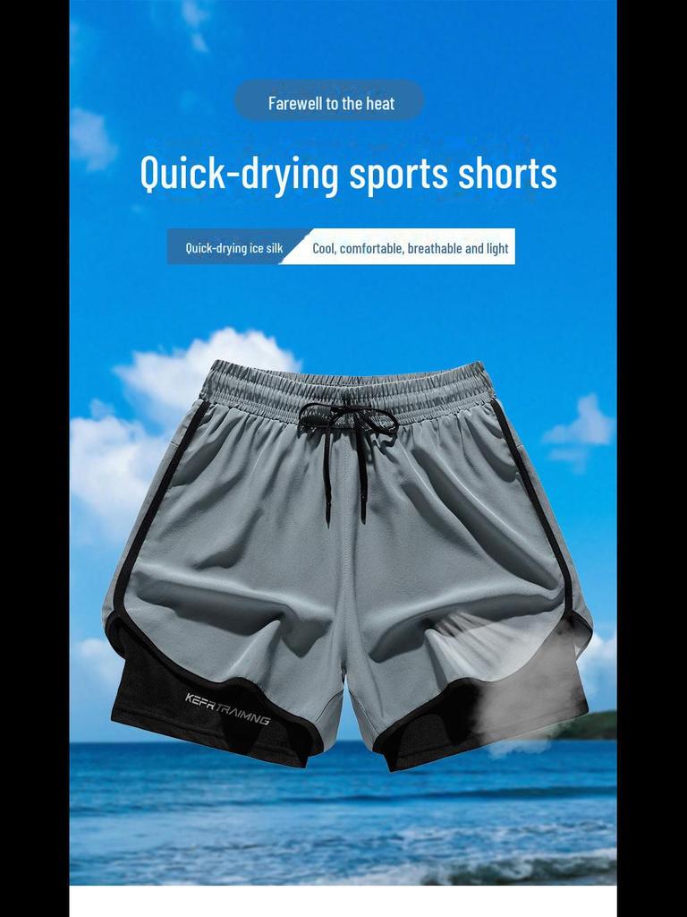 Męskie i damskie szybkoschnące letnie szorty do biegania z lodowego jedwabiu na fitness i maraton