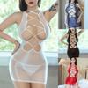 Nightdress Womens Party See Through Sheer Sleeveless