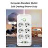 1PC Portable EU Plug Power Strip, 3/6 Widely Outlets with 5 USB Ports (1 USB C), Extension Socket for Travel Office Dorm Home