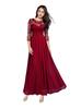 Elegante Abito Lungo in Pizzo da Donna con Tessuto in Chiffon Giuntato per Eventi Formali