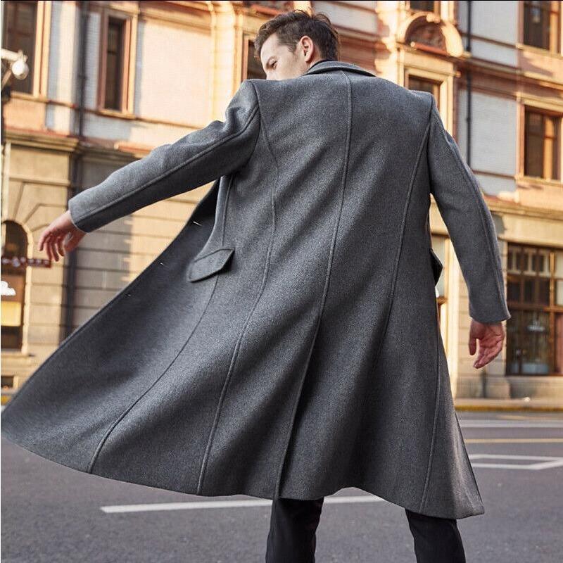 Men's Long Woolen Coat Double-sided Woolen Coat