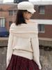 THE GREEN LAB Off-Shoulder Boucle Knit [Ivory]