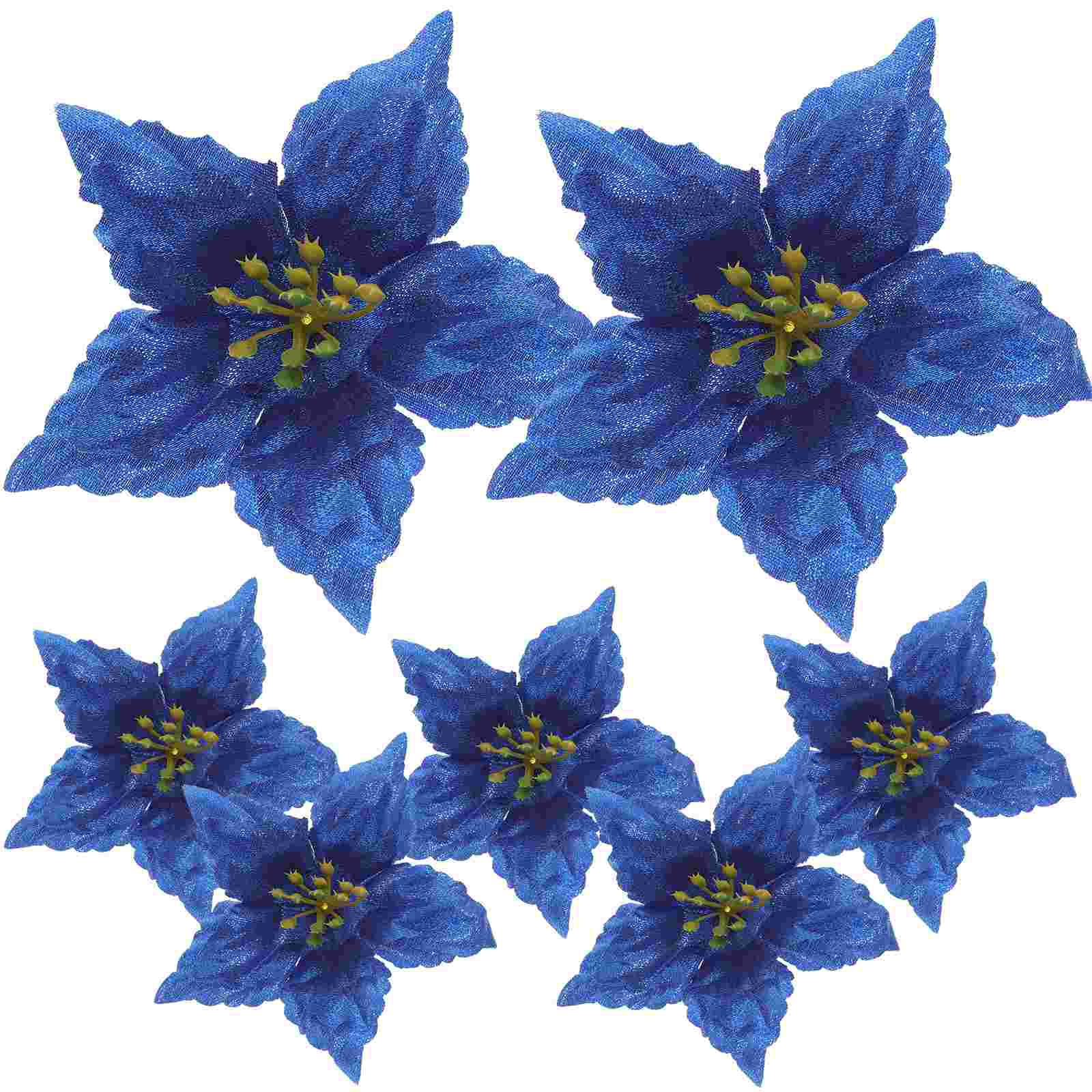 

7 шт. искусственных цветов рождественский венок декоративные елочные аксессуары украшения для улицы синий