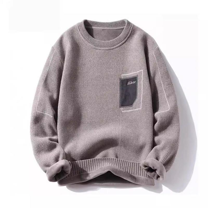 

Мужской зимний круглый вырез цветной пуловер вязаный свитер винтажный повседневный свободный вязаный свитер большой размер топы L