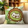 C-Cute Strawberry Cat  Square Double-Sided printed Pillow Case Bedroom Bedside Pillow Sofa Cushion Cover