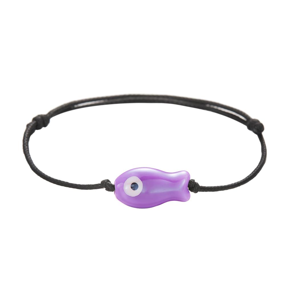 Lucky Cartoon Ceramic Fish Bracelet for Women Men Fashion Handmade Braided Adjustable Bracelet Simple Couple Jewelry Gifts