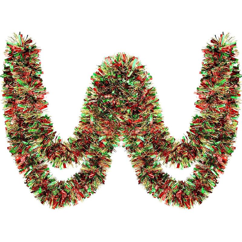 

1Pcs Gold Red Green Wreath Christmas Metal Wire Wreath Christmas Tree Hanging Wreath Decoration Stair Railing Banner Home Decor 2m