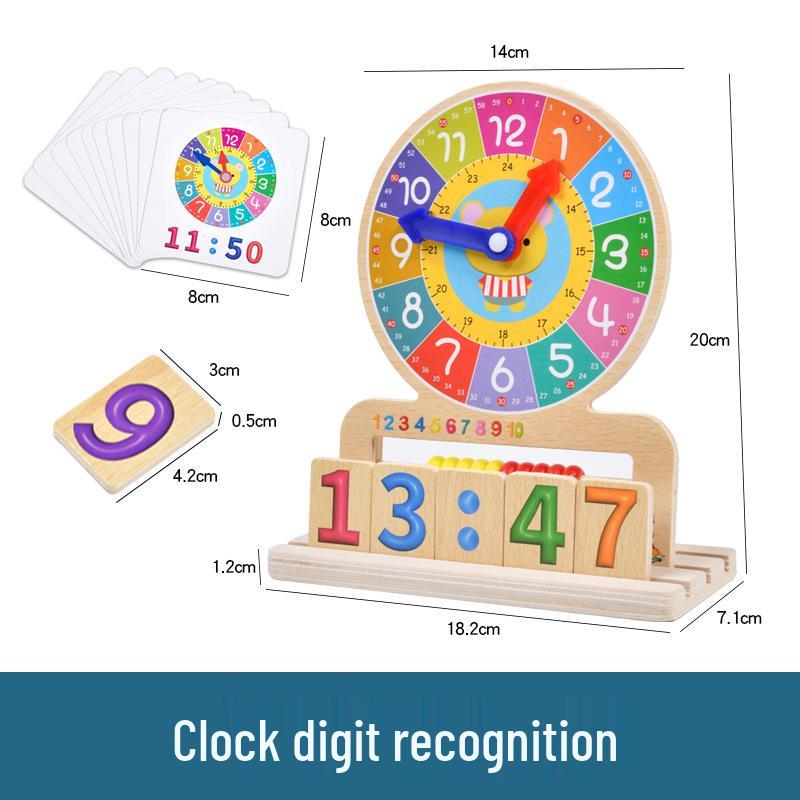 Children s Wooden Learning Clock: Educational Time-Telling Toy for Cognitive Development