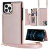 iPhone 14 Crossbody Phone Case with Card Slot for Apple 11/12/13/14 PRO - Women's Leather Protective Cover