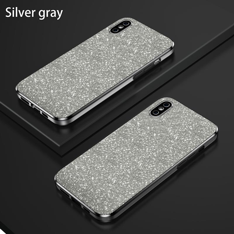

For iphone X XR XS Max Case Bling Luxury Electroplate Glitter Phone Case For iphone XR Shockproof Soft Bumper Clear Back Cover For iphone X XS серебряный серый