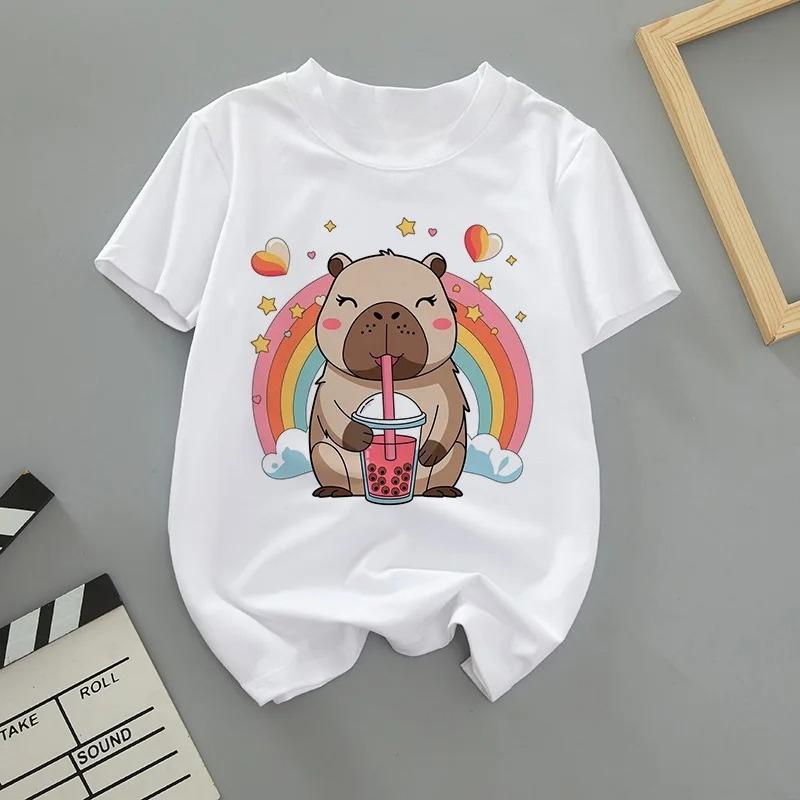 Children's T-shirts Boys Girls Cute Fashion 100% Cotton Short-sleeved Round-neck Comfortable Breathable Summer Versatile Soft