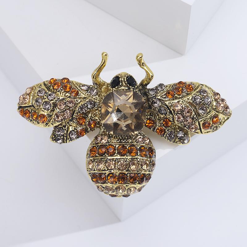 Rhinestone Bee Brooches for Women Unisex Glass Insect Pins Banquet Party Backpack Gifts Jewelry Accessories