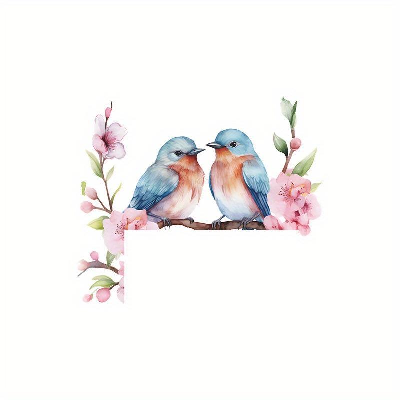 Romantic Spring Aesthetic Branch Bird Pattern Light Switch Sticker for Bathroom Bedroom Living Room, Removable Adhesive Wall Decal, Home Decor