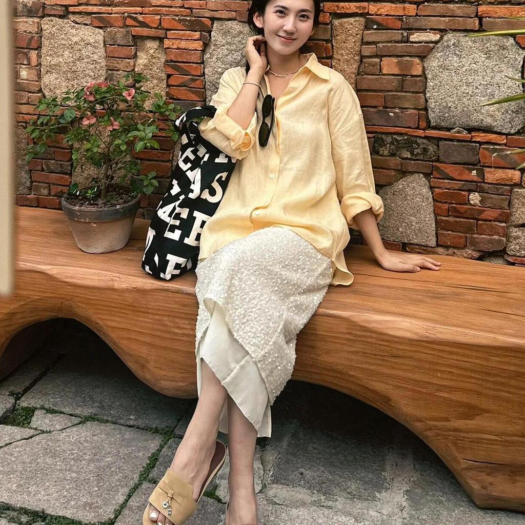 2025 summer new niche design French one-word cool slippers fringed pendant flat-bottomed slippers women's wear