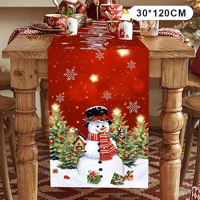 Рождественская скатерть-дорожка для стола Гостиная Обеденный стол Украшение Рождественская скатерть с принтом