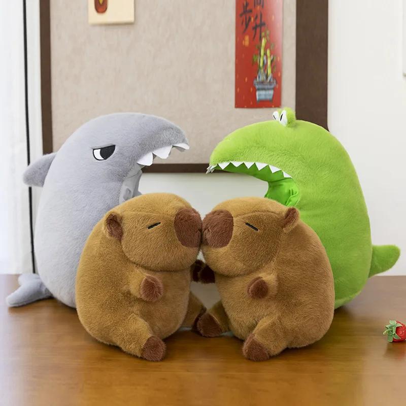 New Crocodile Capibala Plush Toy Soft Fluffy Capybara Stuffed Animal Cute Pillow Doll Gift for Kids Birthday