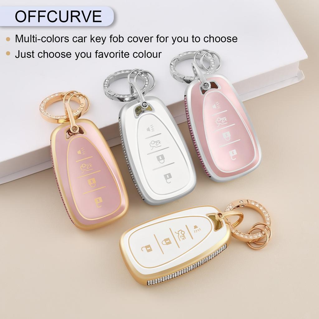 Key Fob Cover Case for 2017 2018 2019 2020 Chevy Camaro Malibu Equinox Cruze Blazer Trax Volt Bolt Keyless Entry Key Fob Shell