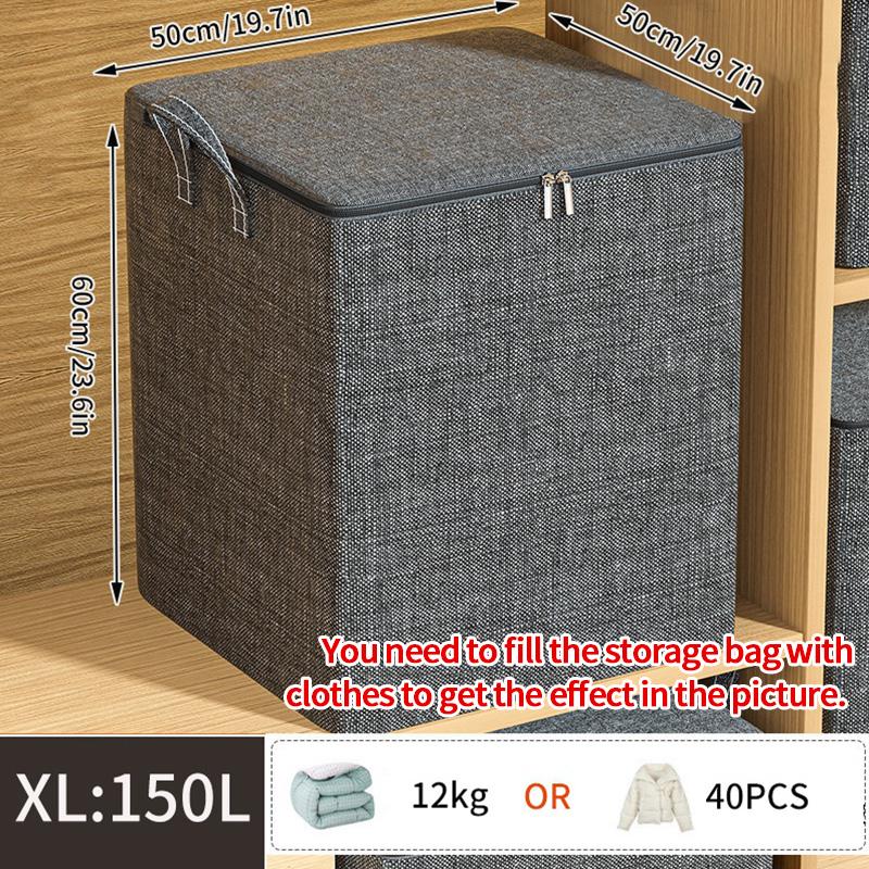 Foldable  Clothes Storage Bag Wardrobe Quilt Clothes Organizer  Non-woven Large Capacity Wardrobe Clothing Organizer Pouch