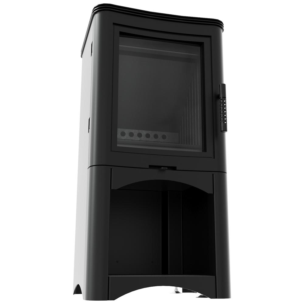 Wood Burning Steel Stove KRATKI K5 Ø 150 7 kW Black Thermotec