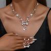 Bridal Rhinestone Crystal Necklace & Earring Set for Women's Prom & Dress Accessories