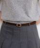 Hallen Round Silver Buckle Suade Belt (T035_Brown)