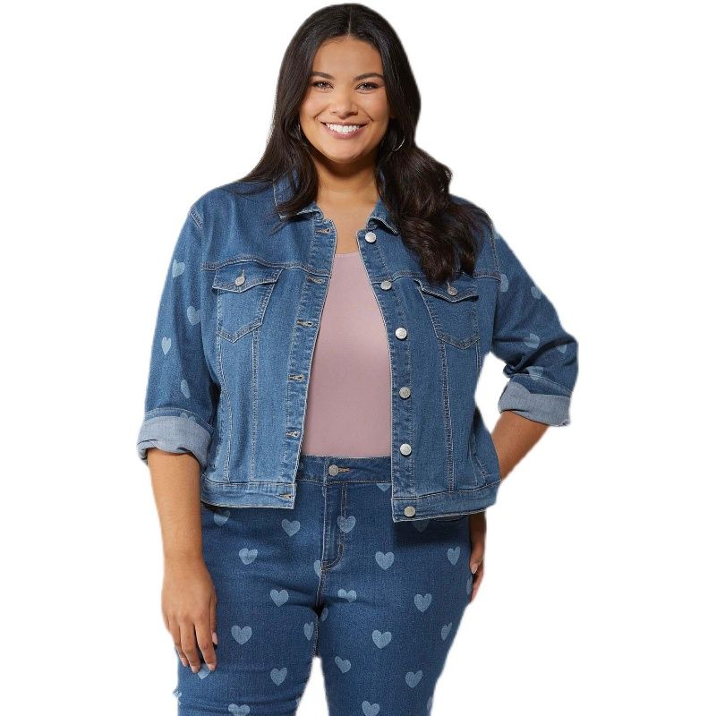 

Plus Size 65.00 Kg-100.00 kg plus Size Women s Clothing Fall and Winter European Size Denim Outwear Loose Slimming Jacket Short Coat Flaw XL