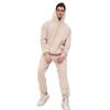 2022 Cross-Border Men's and Women's Solid Color Light Fleece Sports Hoodie Set