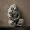 3D Printed Tiger Man Figurine Muscular Tiger Figure Ornament Minimalist Animal Sculpture