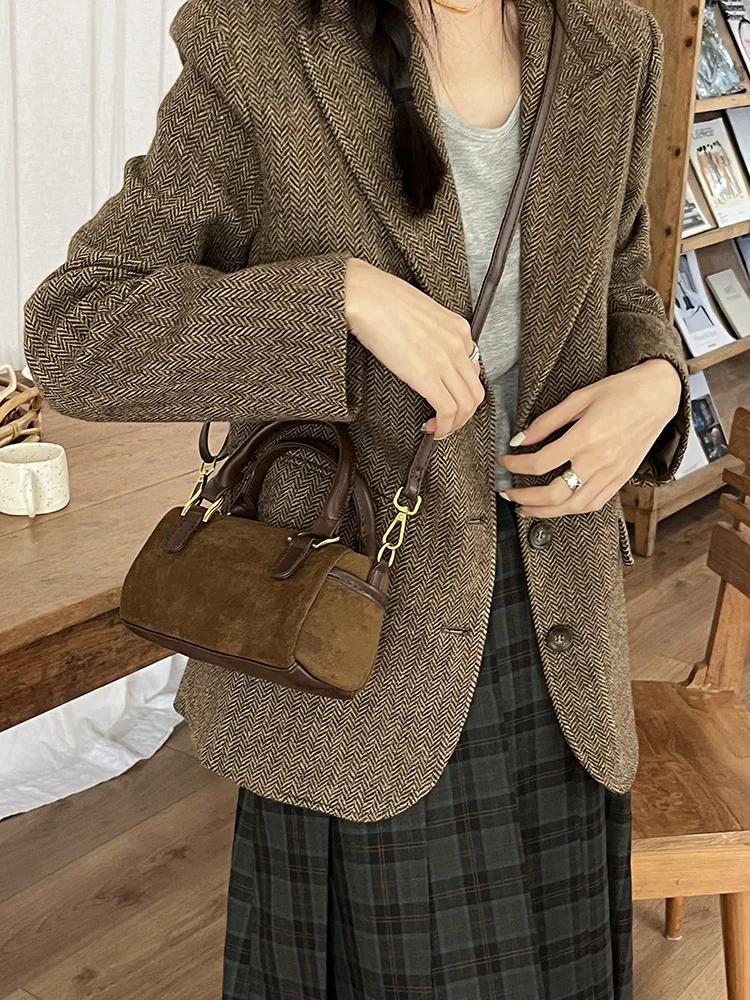 

Retro Faux Suede Women s Shoulder Bag Solid Color Ladies Messenger Bags Simple Matte Leather Female Tote Vintage Handbags Purse