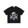 Black T Shirt with Octopus Wearing Cap and Chains Graphic Design for Streetwear Fashion