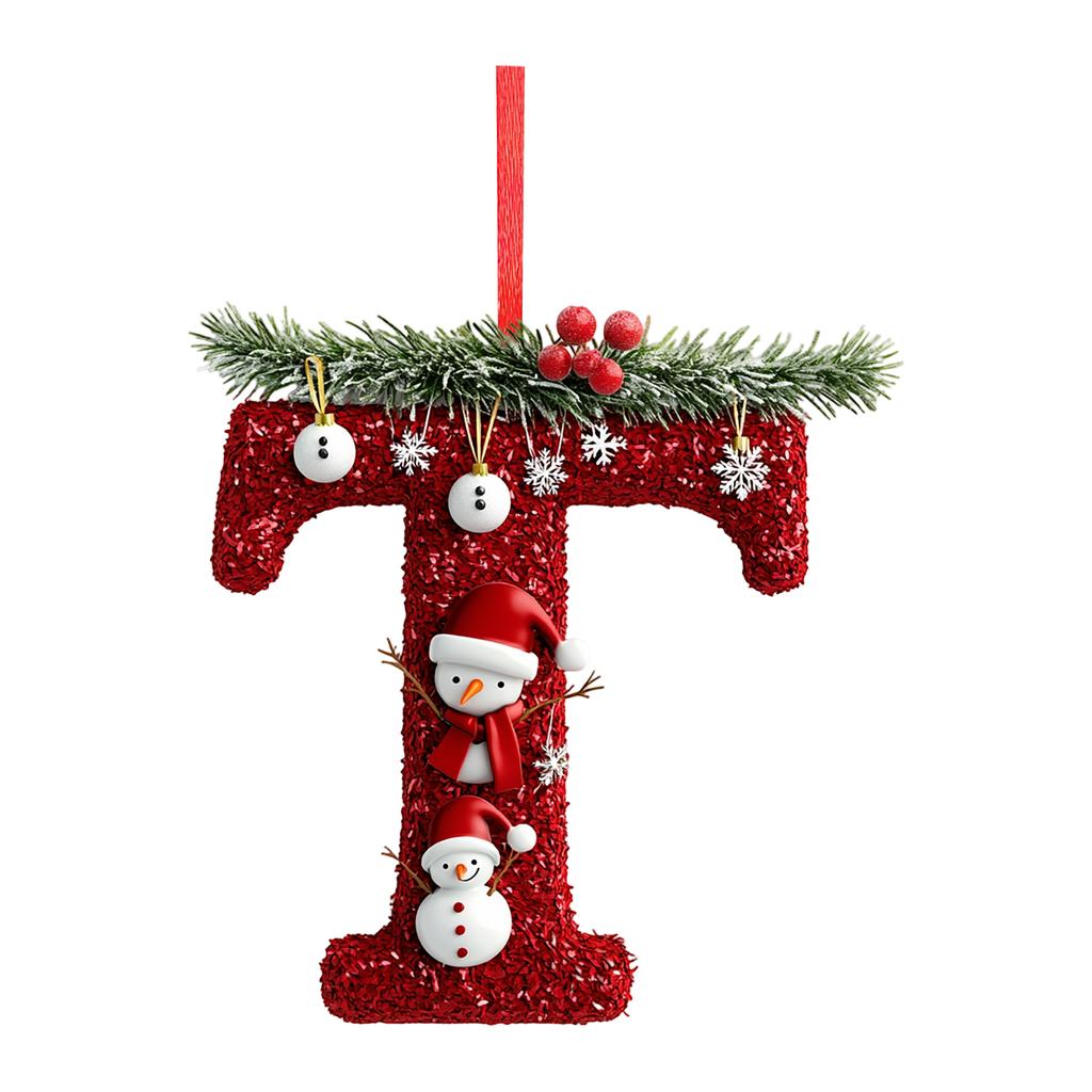 2D 26 Letter  Christmas Ornaments Acrylic Flat Christmas Tree Home Decorations Ornaments