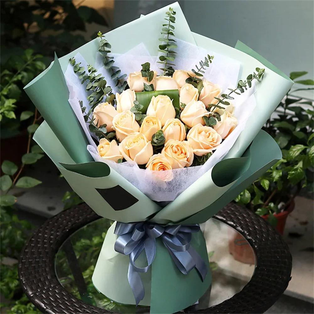Double-Sided Flower Wrapping Paper Two-Toned Waterproof Korean Bouquet Wrap Paper Wholesale Set 20 Sheets 58*58cm