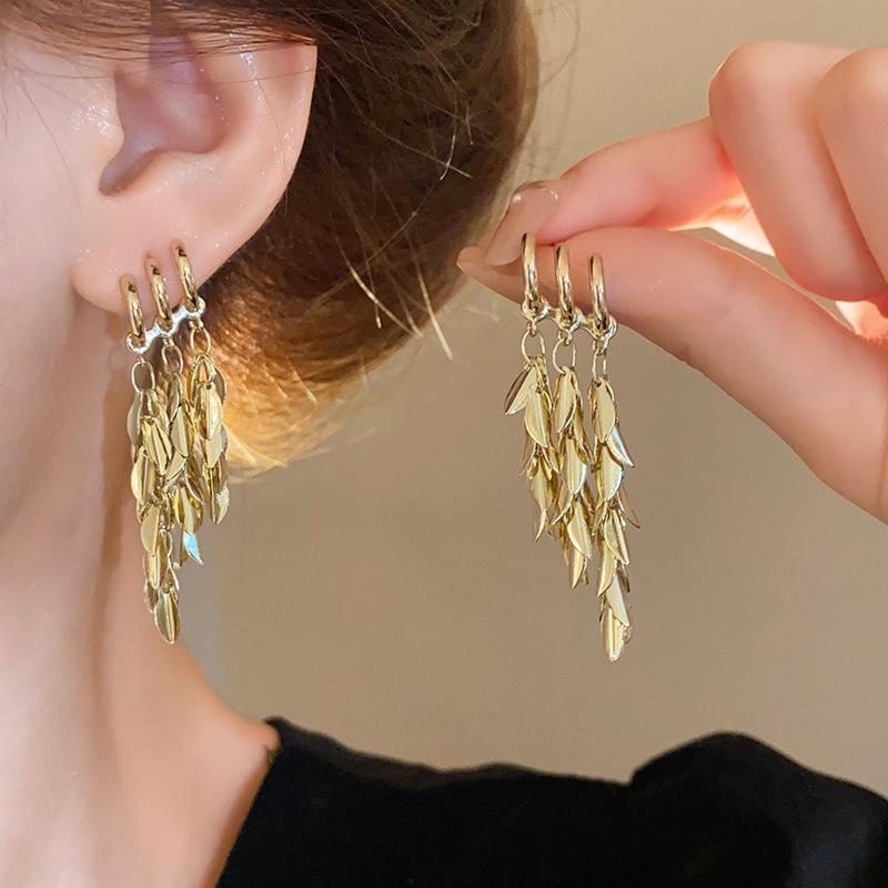 Geometric Double-layer Earrings, European and American Personality Trend Earrings, Casual Versatile Earrings, Niche