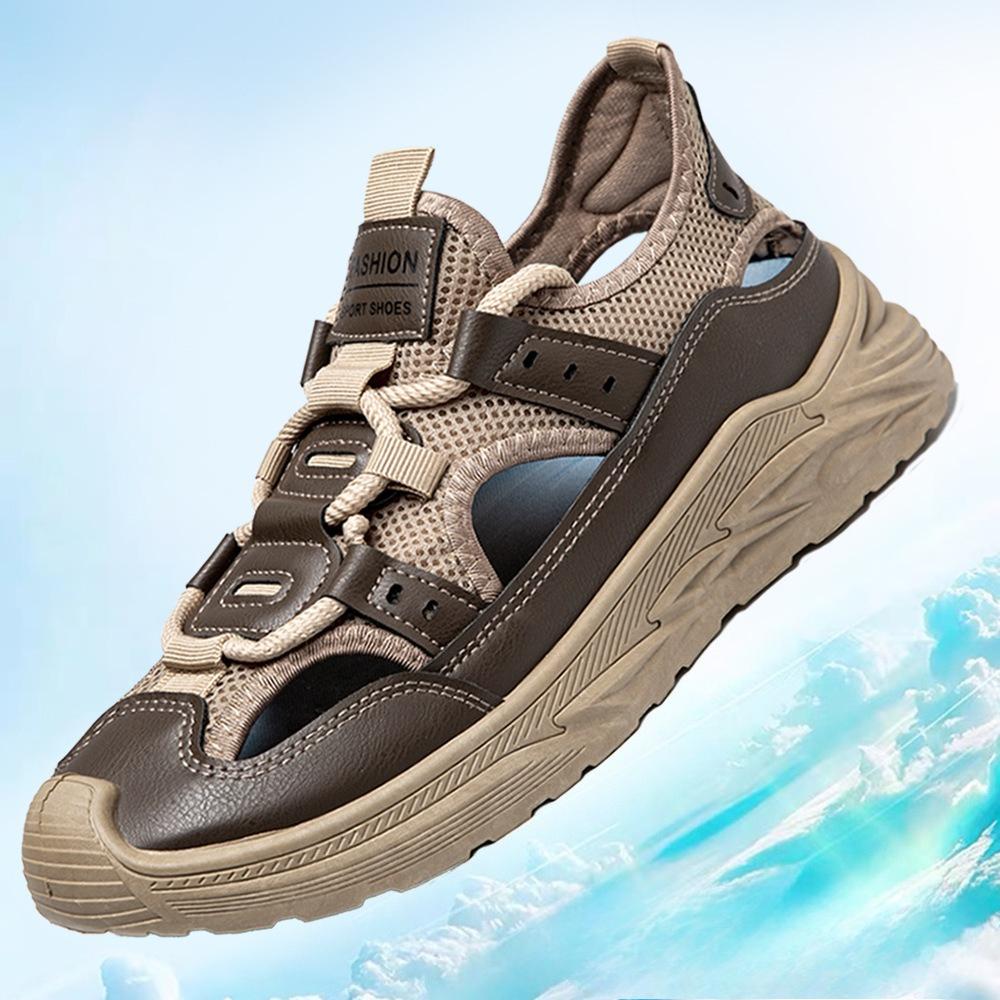 Sommer Pustende Sandaler for Menn Utendørs Herre Fritidssko Strandsko Myk Såle Lette Sportstøfler 2025 Slip-on Herresandaler